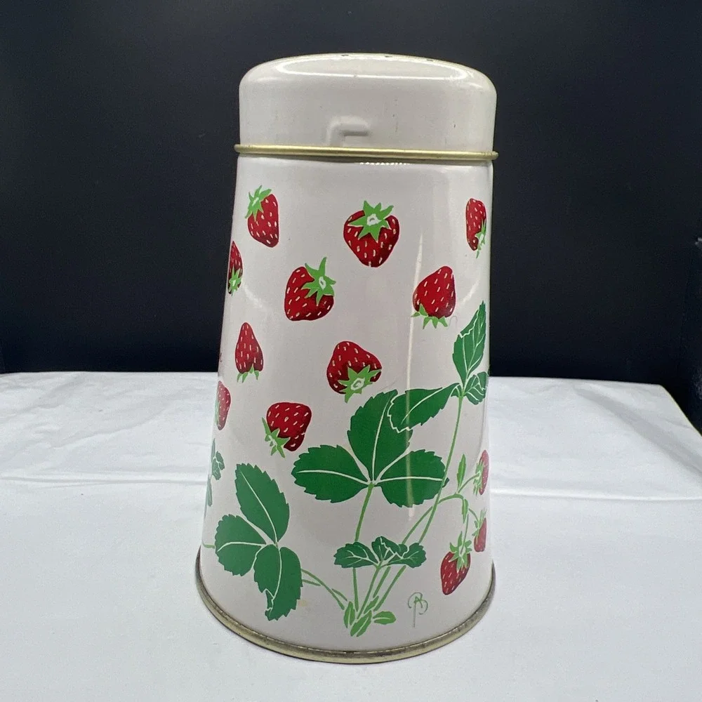 Vintage 1985 Lillian Vernon Regency Ware Strawberry Sugar Shaker Tin England